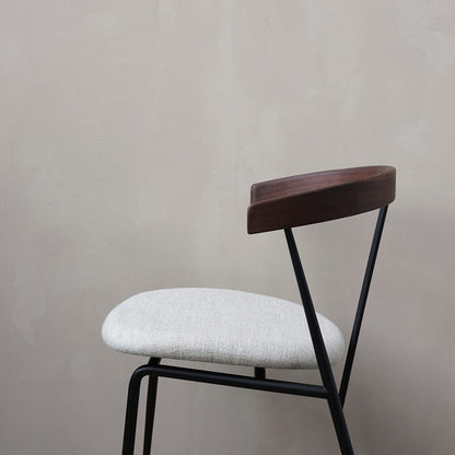 Violin Seat Upholstered Dining Chair - Wood Backrest