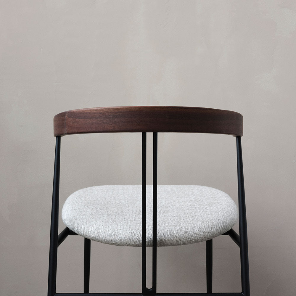 Violin Seat Upholstered Dining Chair - Wood Backrest