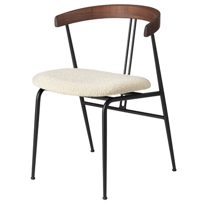 Violin Seat Upholstered Dining Chair - Wood Backrest