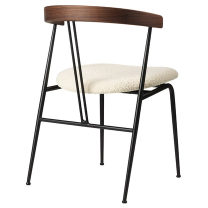 Violin Seat Upholstered Dining Chair - Walnut, Dedar Karakorum 001