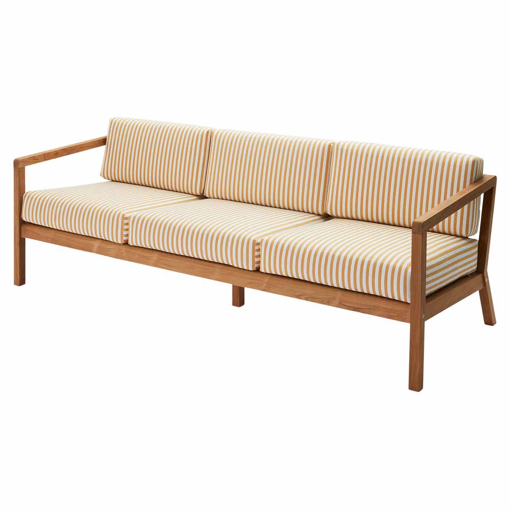 Virkelyst Outdoor 3 Seater Sofa - Golden Yellow Stripe