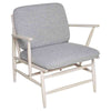 Gray Fabric Cushion, Natural Ash Frame