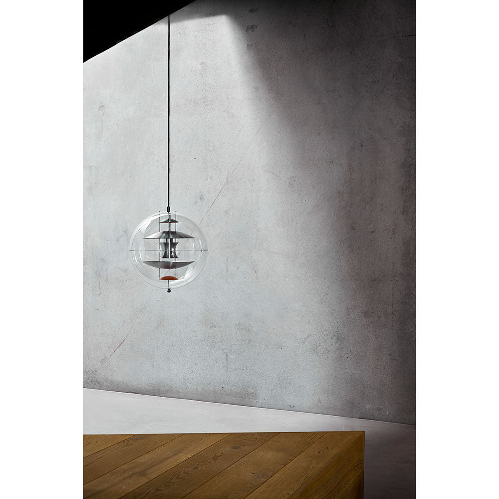 VP Globe Pendant - Brushed Alu, Orange