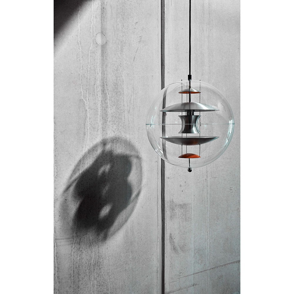 VP Globe Pendant - Brushed Alu, Orange