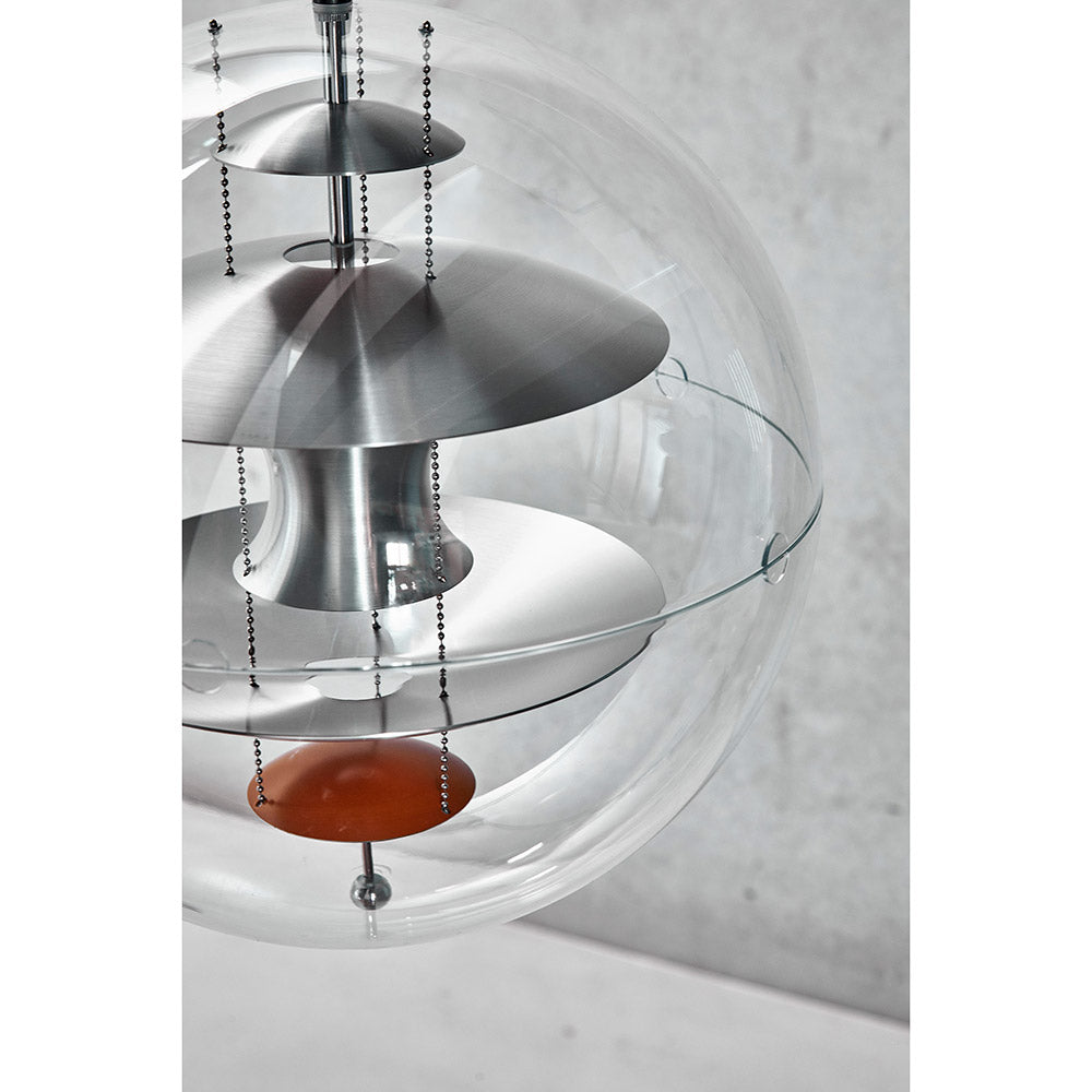 VP Globe Pendant - Brushed Alu, Orange