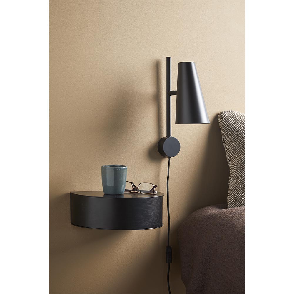 Wallie Wall Drawer - Black Painted Oak