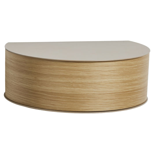 Wallie Wall Drawer - White Pigmented Oak, Gray Beige Top