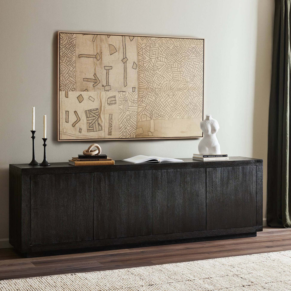 Warby Sideboard - Worn Black Oak