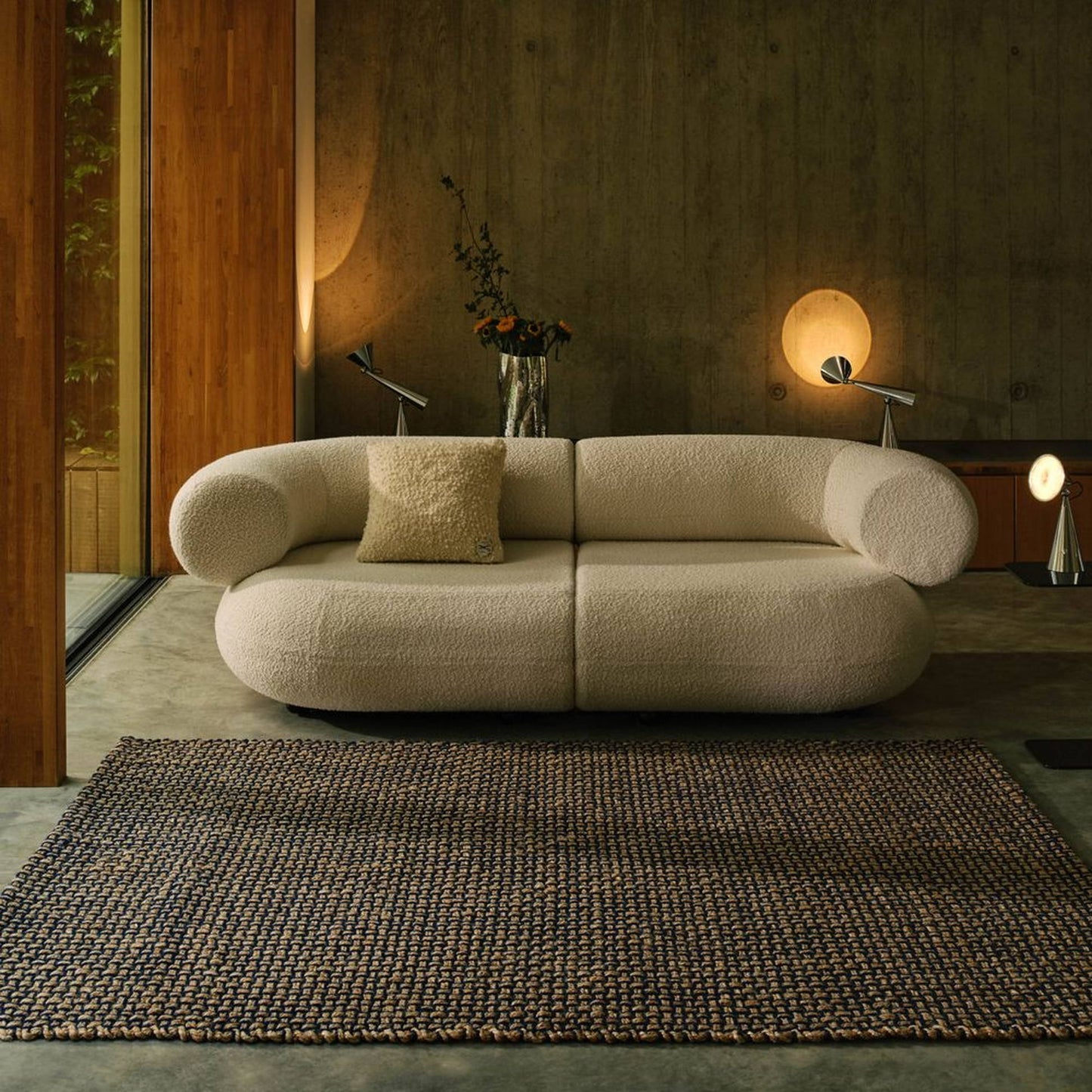 Weave Rug - Blue, Natural