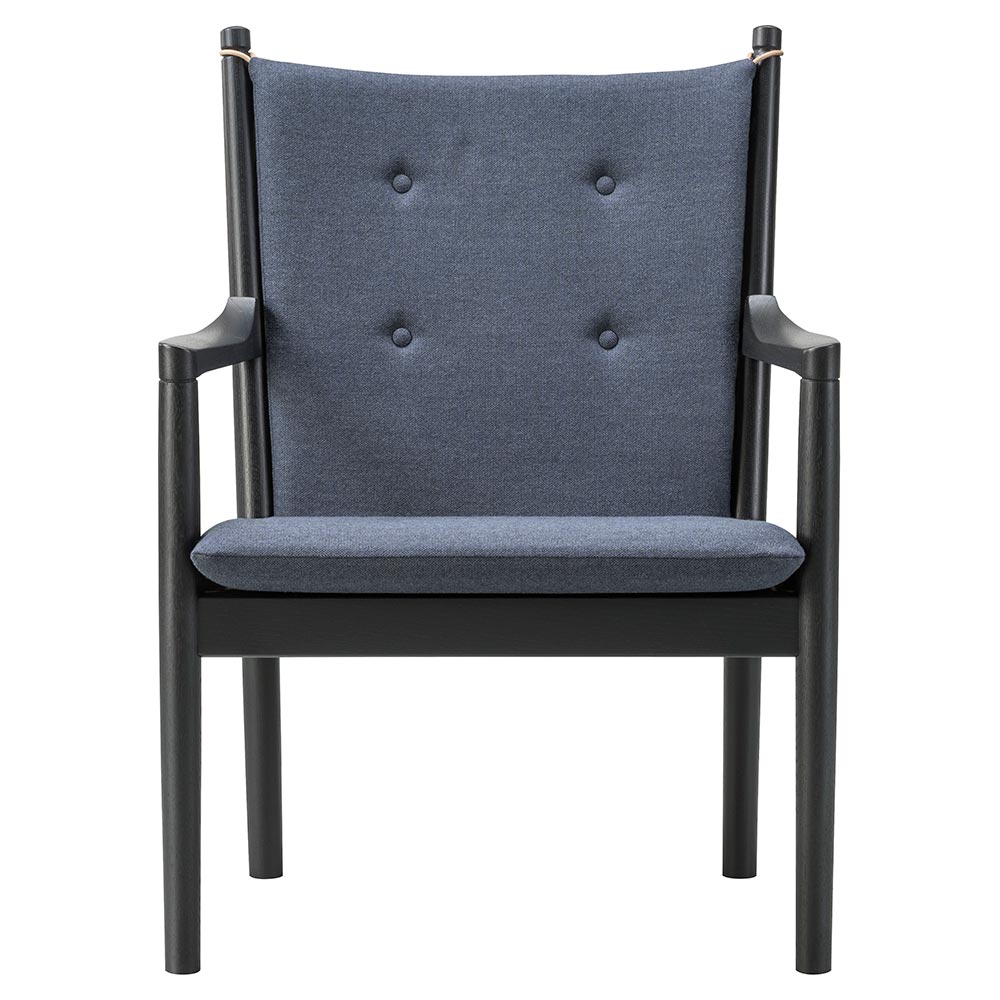 Wegner 1788 Easy Chair - Gabriel Capture 5201, Black Lacquered Oak