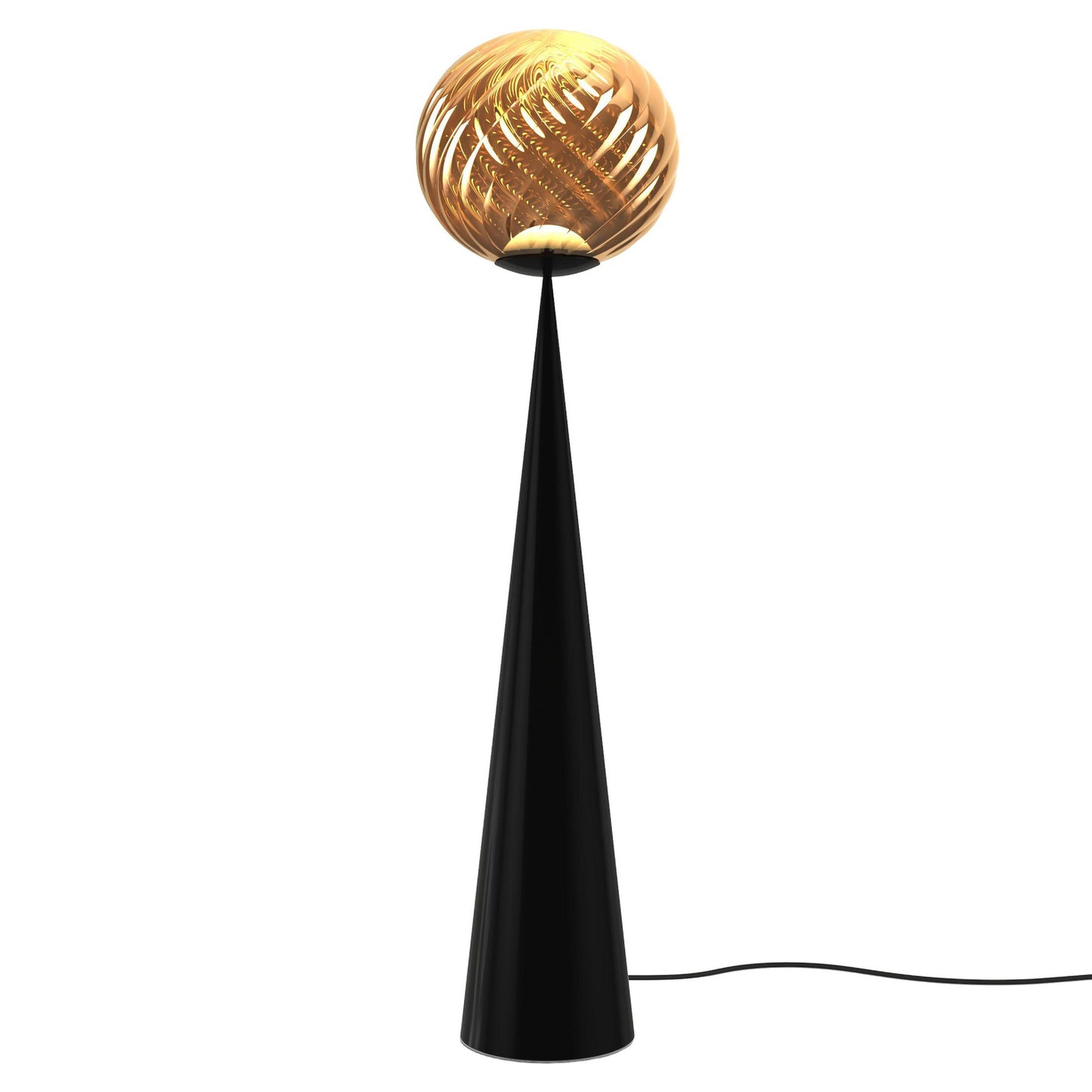 Whirl Fat Cone Floor Lamp - Gold