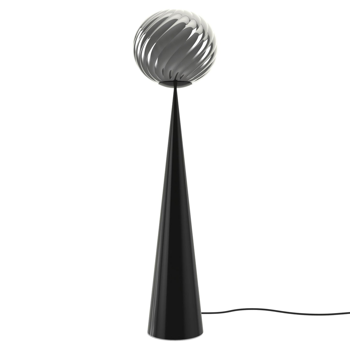 Whirl Fat Cone Floor Lamp - Silver