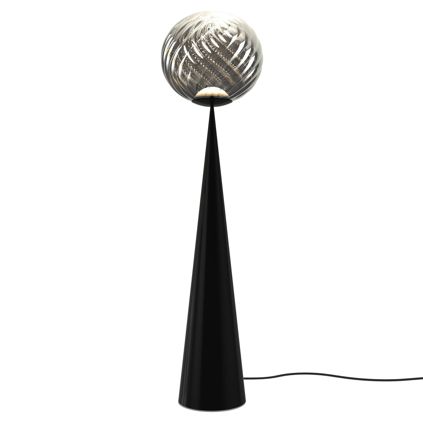 Whirl Fat Cone Floor Lamp - Silver