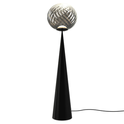 Whirl Fat Cone Floor Lamp - Silver