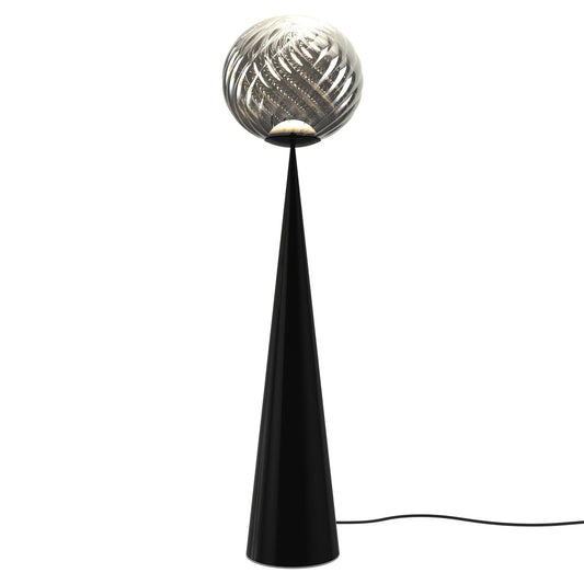 Whirl Fat Cone Floor Lamp - Silver