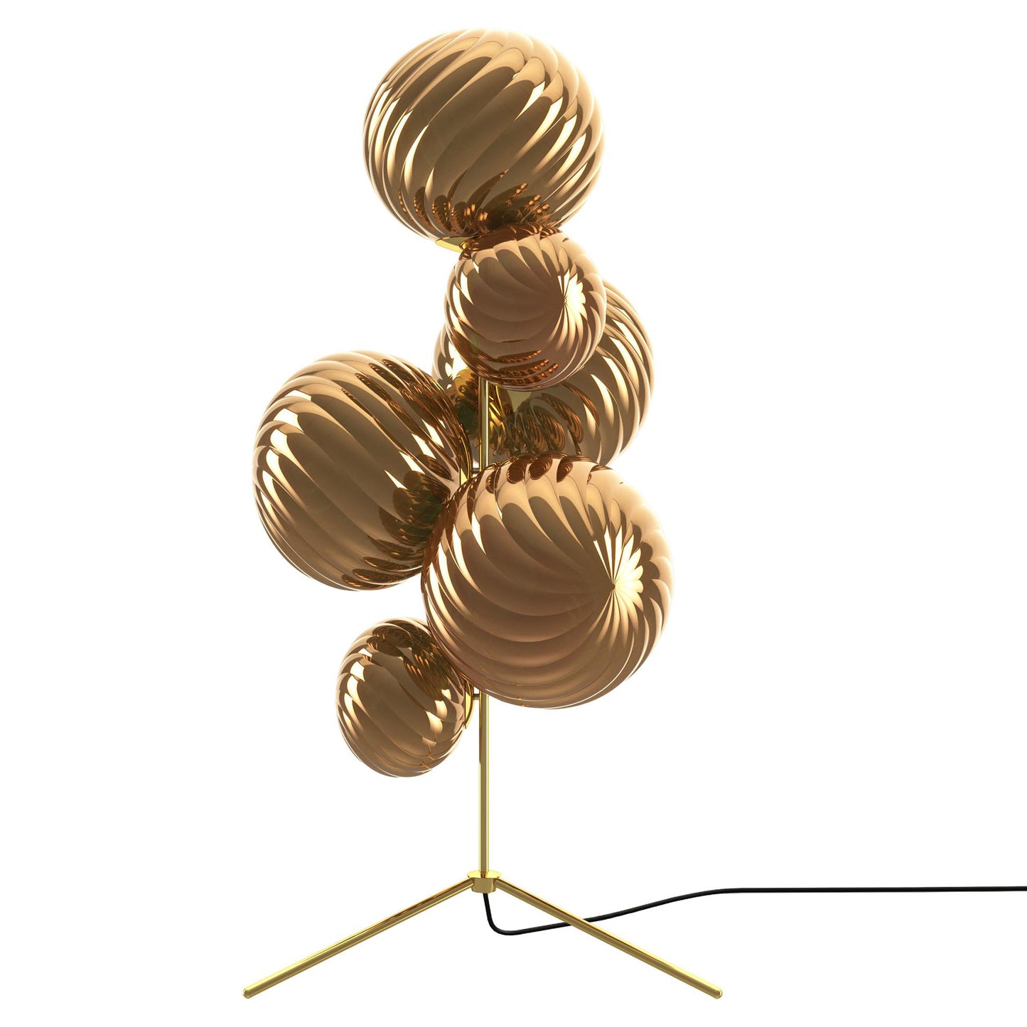 Whirl Floor Chandelier - Gold
