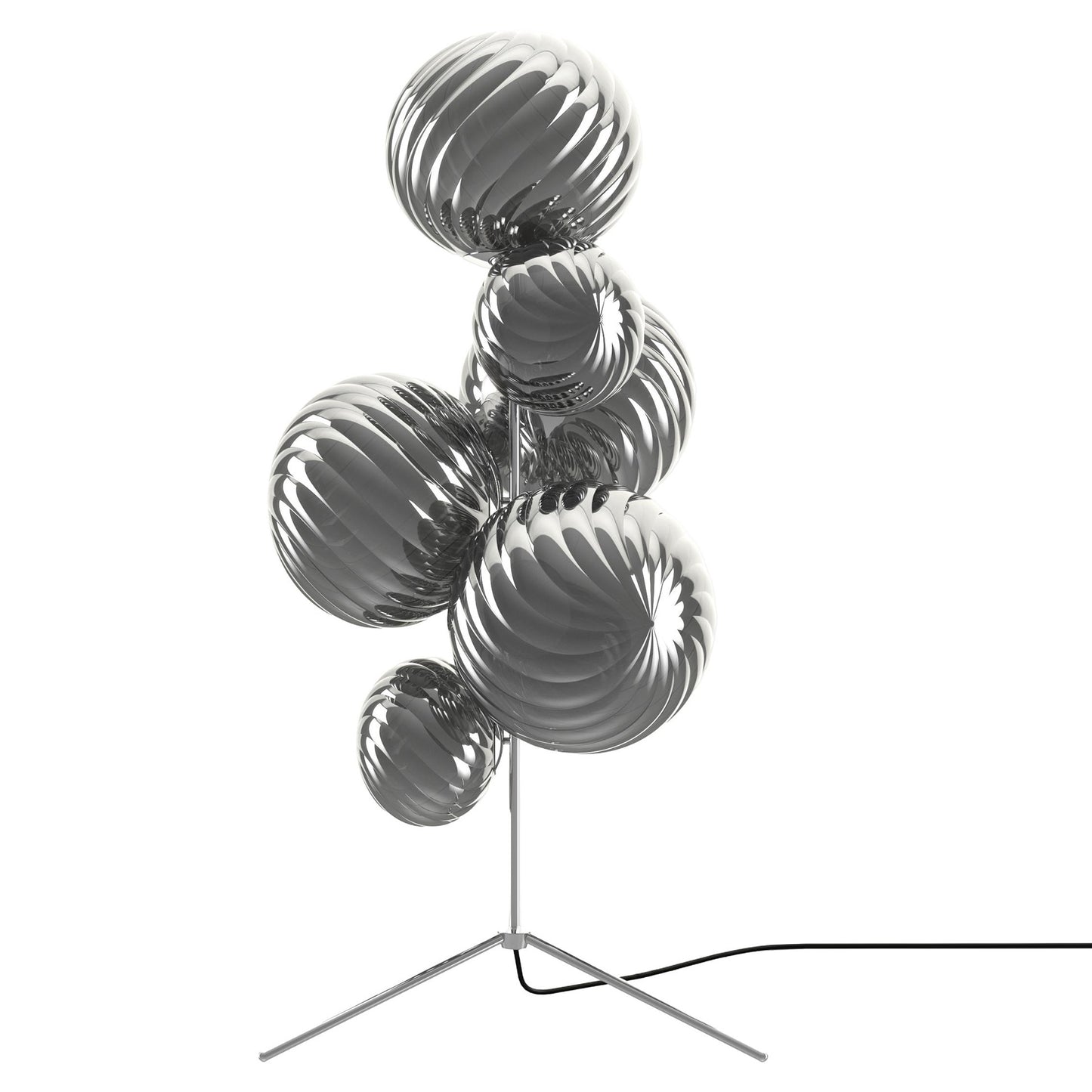 Whirl Floor Chandelier - Silver