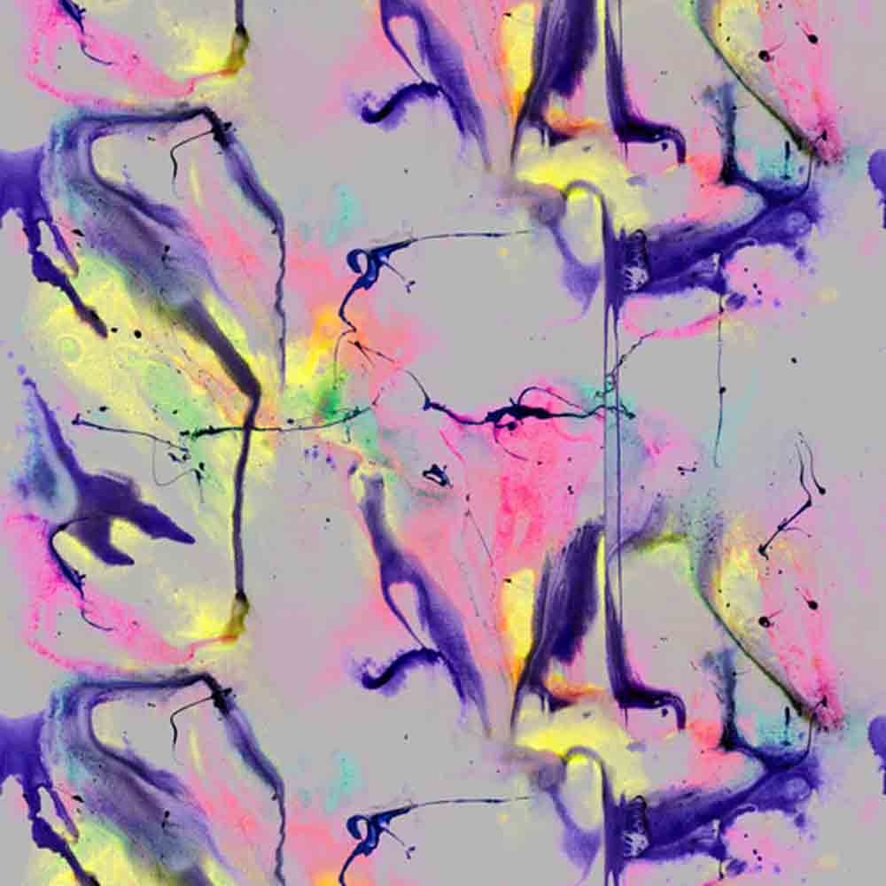 Whirling Dervish Wallpaper - Gray 3 Panels