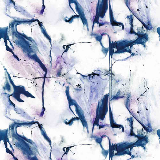 Whirling Dervish Wallpaper - Navy 3 Panels