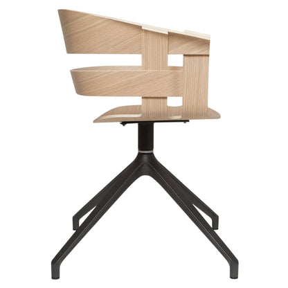 Wick Swivel Chair - Oak Seat, Gray Base