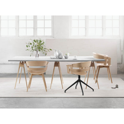 Wick Swivel Chair - Oak Seat, Gray Base