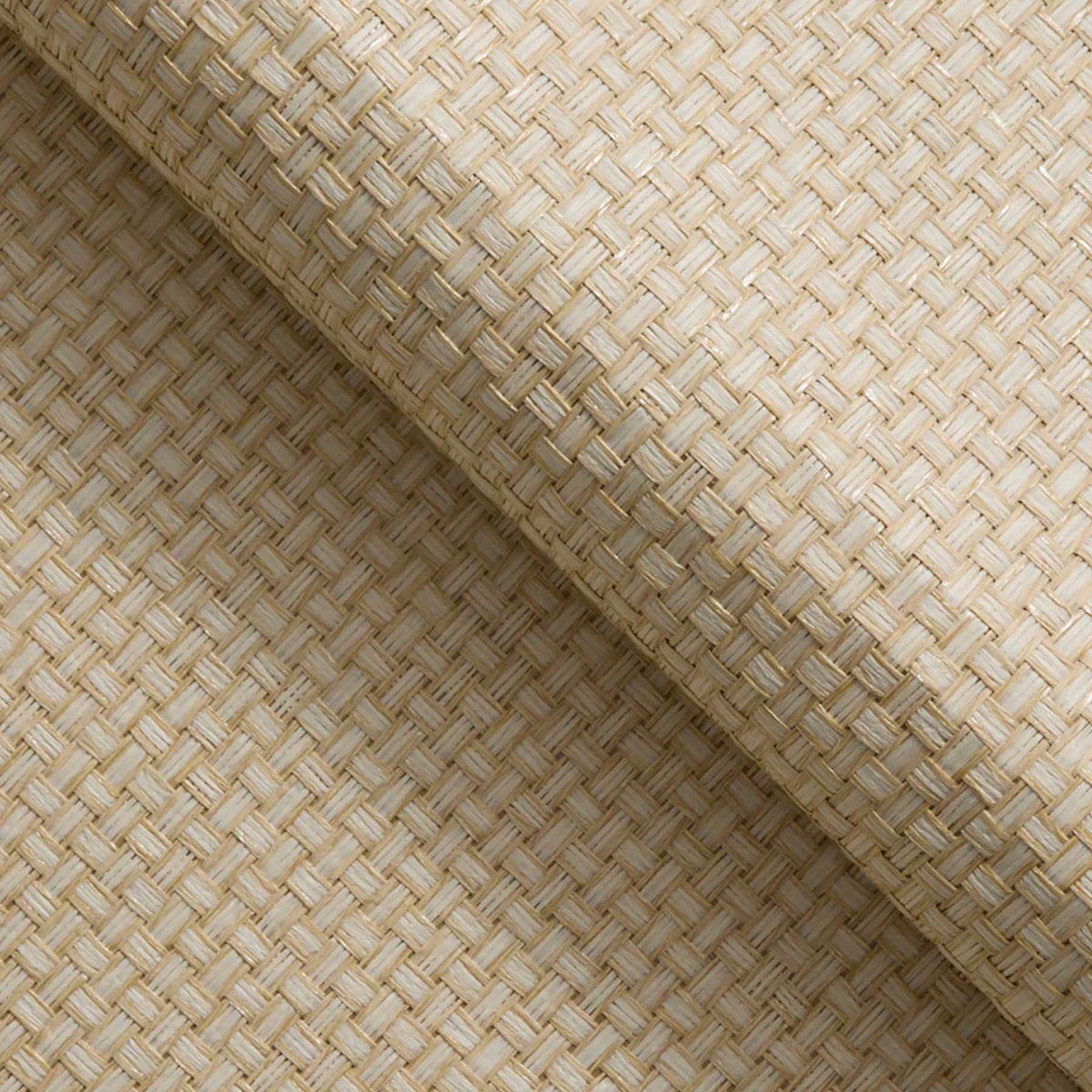 Wide Stranded Boxweave Paperweave Wallpaper - Natural on Wheat Edge