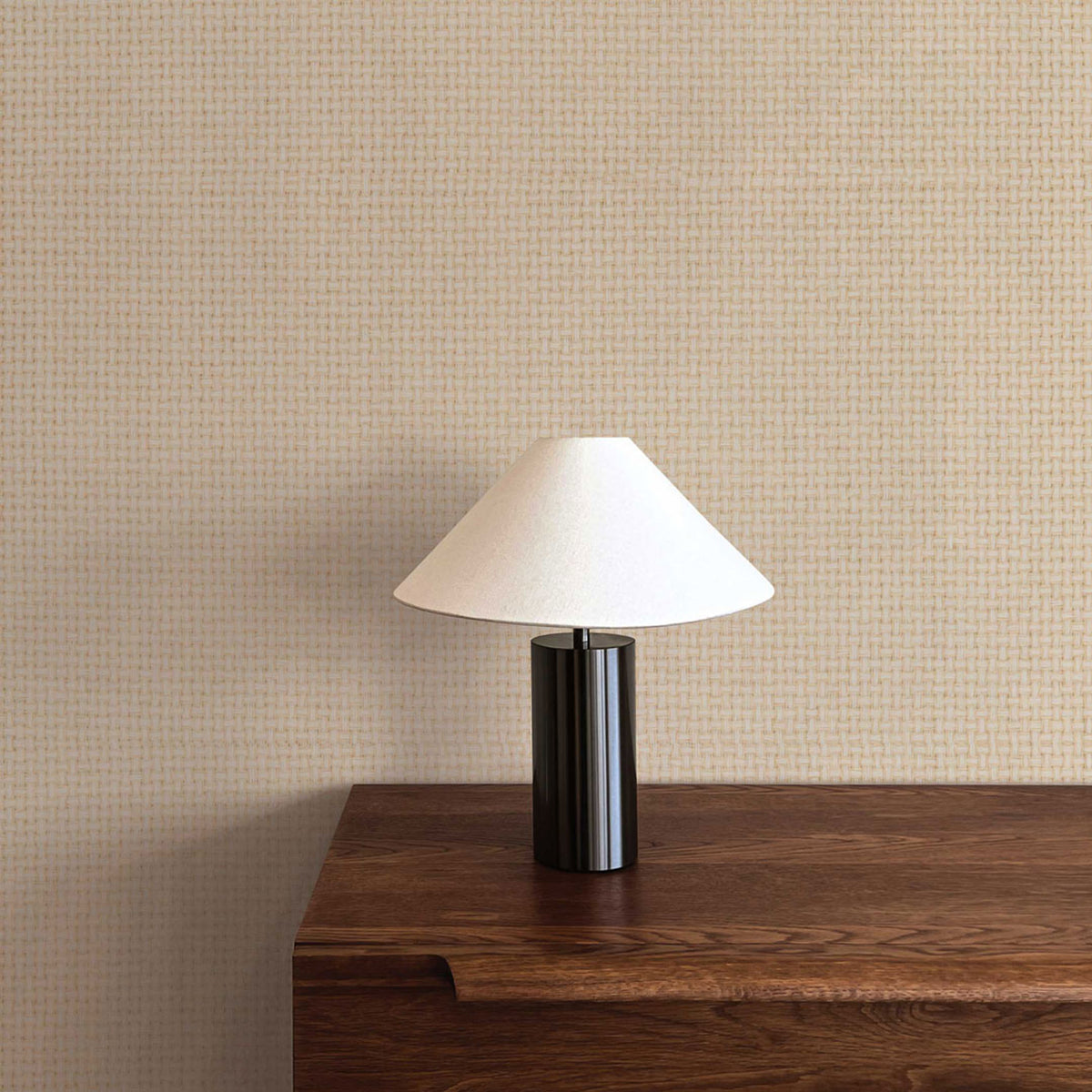 Wide Stranded Boxweave Paperweave Wallpaper - Natural on Wheat Edge