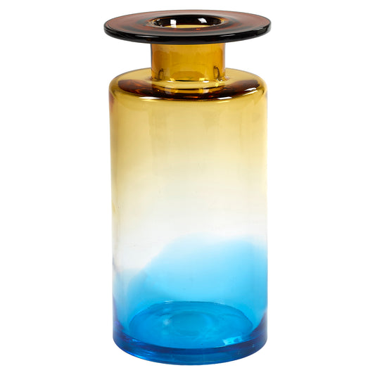 Wind & Fire Vase - Blue and Amber, Large