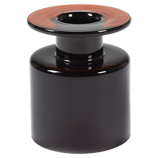 Wind & Fire Vase - Black and Dark Brown, Small