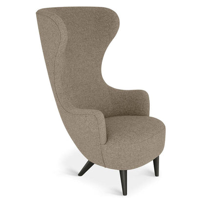 Wingback Chair - Beige Hallingdal 0227, Black Oak Legs