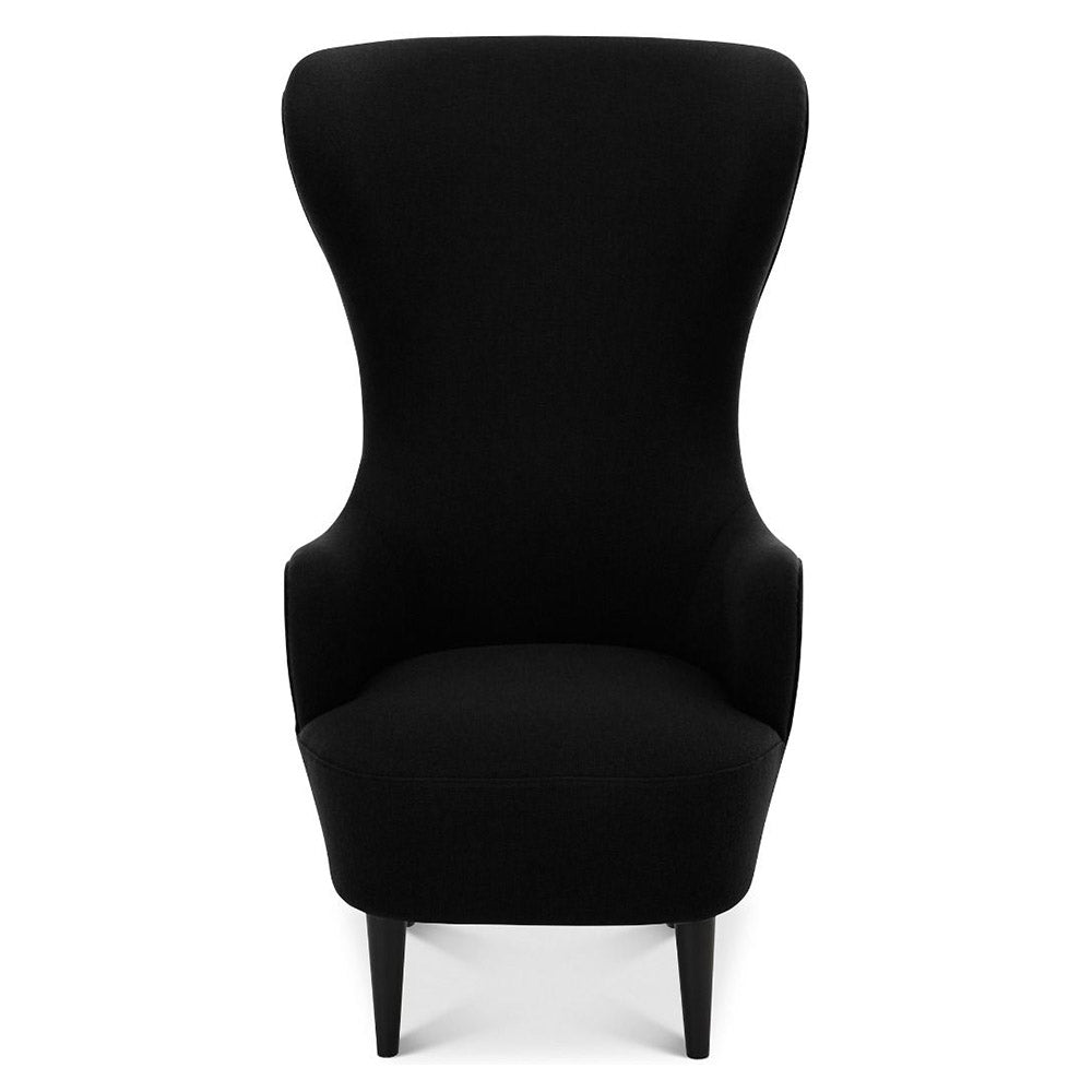 Wingback Chair - Black Hallingdal 0190, Black Oak Legs