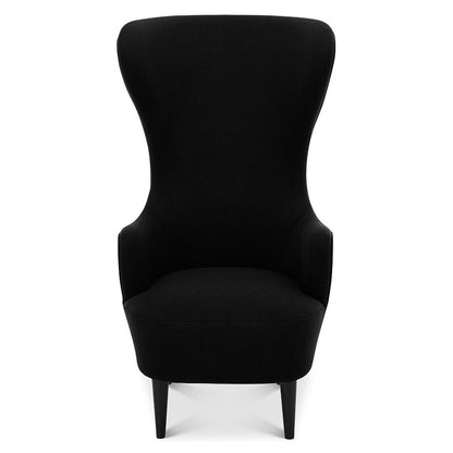 Wingback Chair - Black Hallingdal 0190, Black Oak Legs