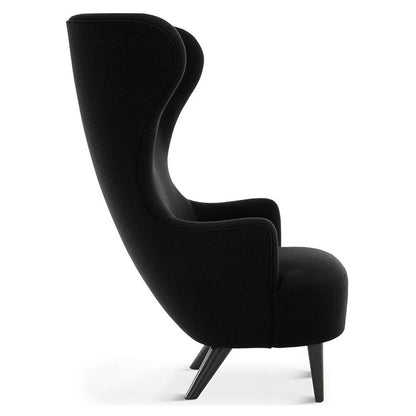 Wingback Chair - Black Hallingdal 0190, Black Oak Legs
