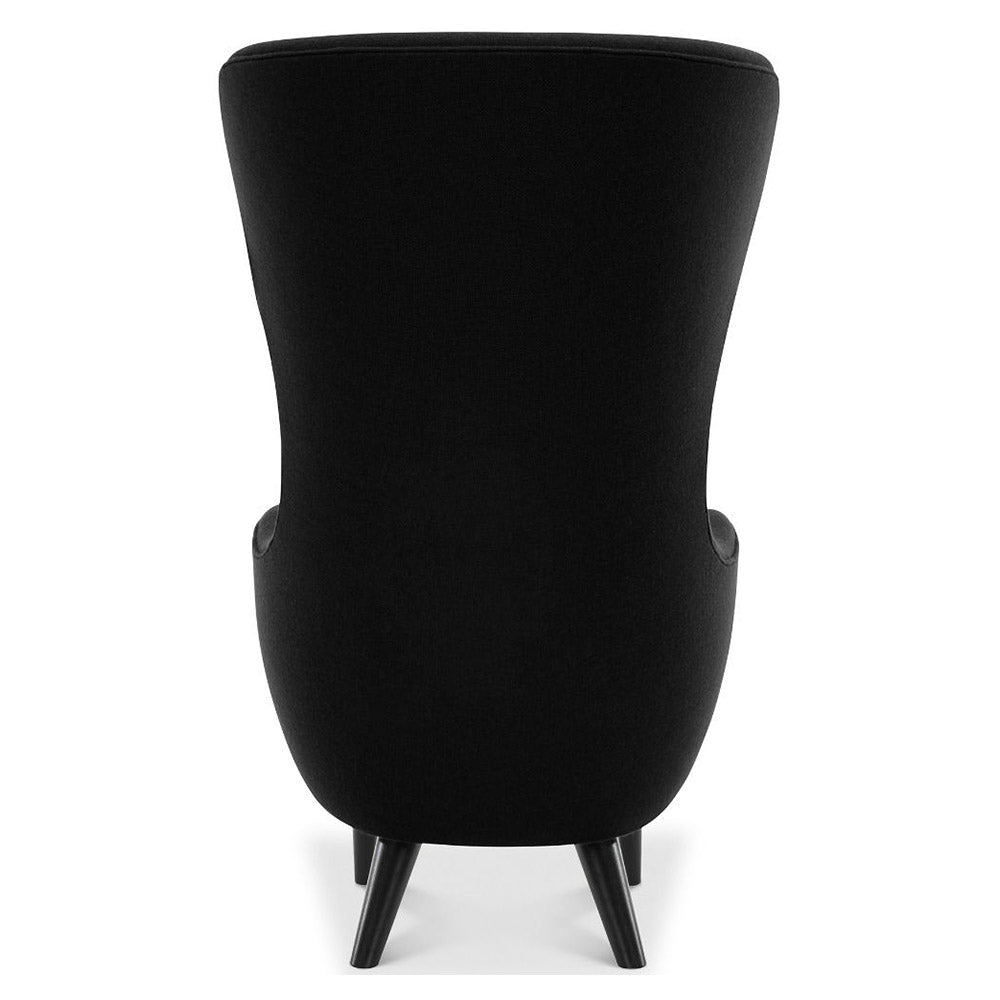 Wingback Chair - Black Hallingdal 0190, Black Oak Legs