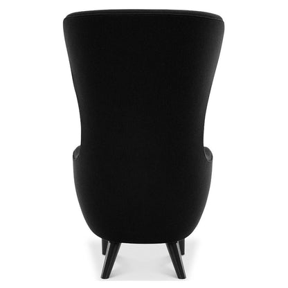 Wingback Chair - Black Hallingdal 0190, Black Oak Legs