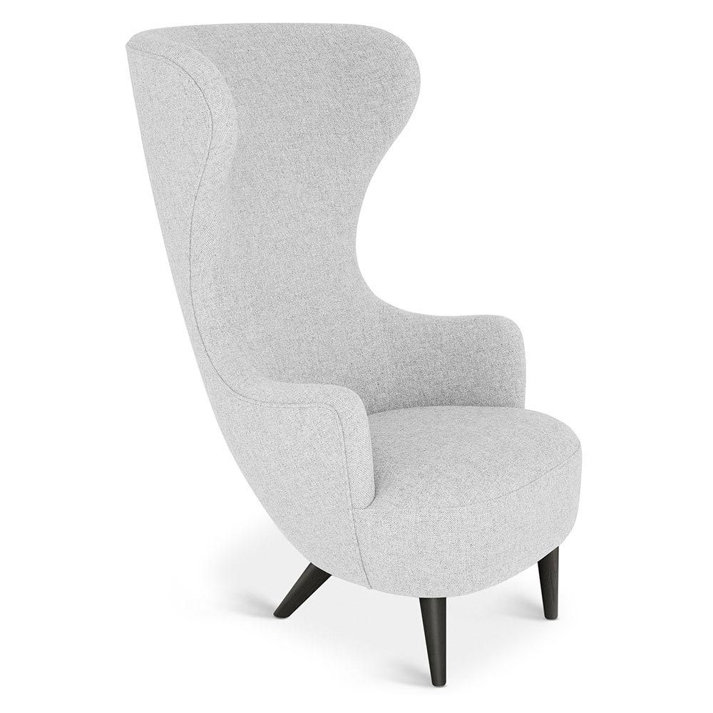 Wingback Chair - Gray Hallingdal 0110, Black Oak Legs