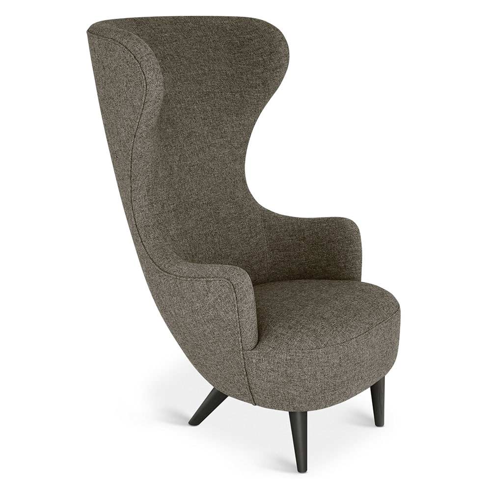 Wingback Chair - Gray Hallingdal 0368, Black Oak Legs