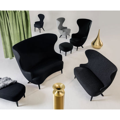 Wingback Chair - Purple Hallingdal 0702, Black Oak Legs