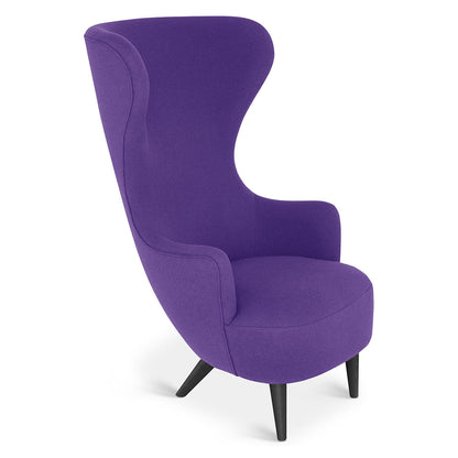 Wingback Chair - Purple Hallingdal 0702, Black Oak Legs