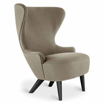 Wingback Micro Chair - Beige Hallingdal 0227, Black Oak Legs