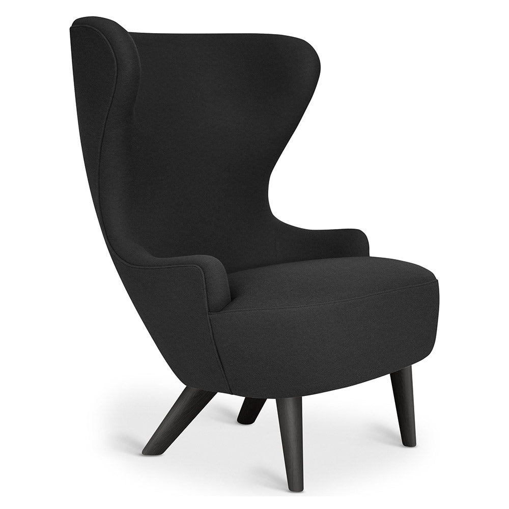 Wingback Micro Chair - Black Hero 2 0191, Black Oak Legs