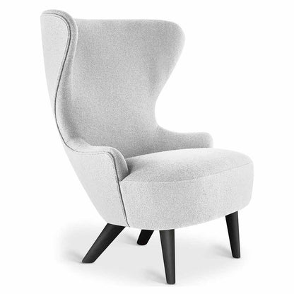 Wingback Micro Chair - Gray Hallingdal 0110, Black Oak Legs