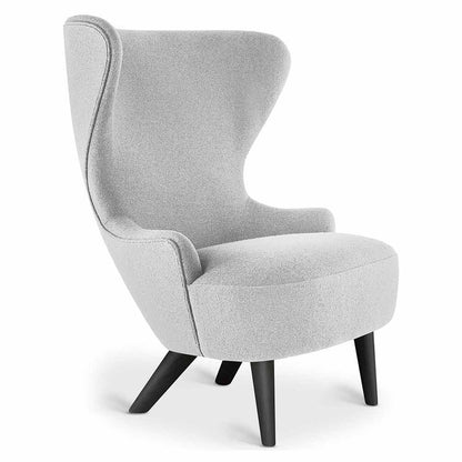 Wingback Micro Chair - Gray Hallingdal 0116, Black Oak Legs