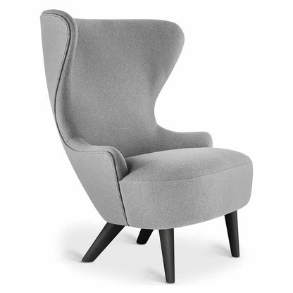 Wingback Micro Chair - Gray Hallingdal 0130, Black Oak Legs