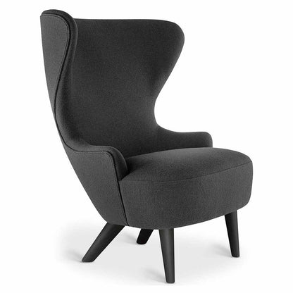 Wingback Micro Chair - Gray Hallingdal 0180, Black Oak Legs