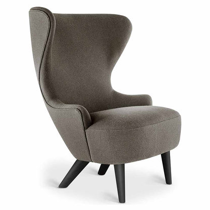 Wingback Micro Chair - Gray Hallingdal 0368, Black Oak Legs