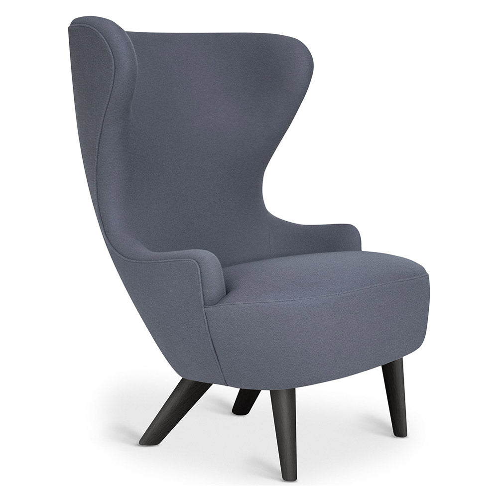 Wingback Micro Chair - Gray Hero 2 0182, Black Oak Legs