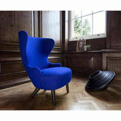 Wingback Micro Chair - Blue Hero 2 0152, Black Oak Legs