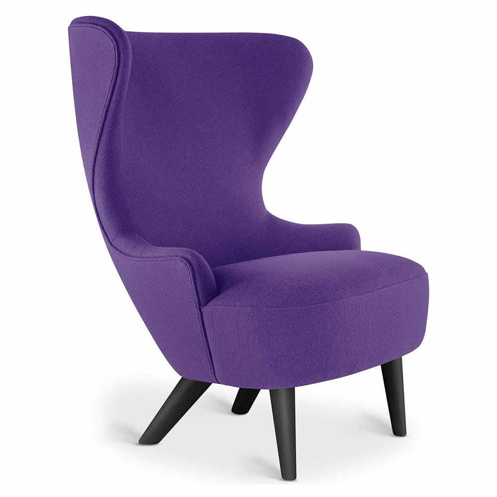 Wingback Micro Chair - Purple Hallingdal 0702, Black Oak Legs