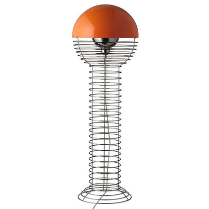 Wire Floor Lamp - Chrome/Orange